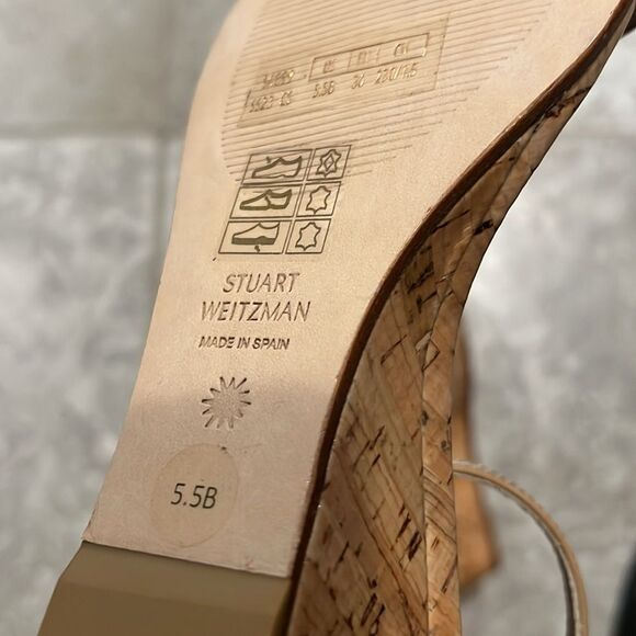 Stuart Weitzman Nudistcurve 50 Ankle Strap Wedge Sandals, New, Size EU 36 US 5.5 - Picture 9 of 12